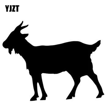 

YJZT 15.7CM*12.4CM Goat Decorate Pattern Bumper Car Sticker Vinyl Decal Black/Silver C4-2990