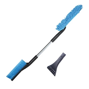 

ALLOYSEED 3 in 1 Multi-function Ice Scraper Detachable Handle Window Outdoor Aluminum Alloy Car Snow Shovel Cleaner Brush Tool