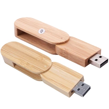 

2x Rotating Wooden USB 2.0 8GB/4GB Flash Storage High-Speed Memory Stick