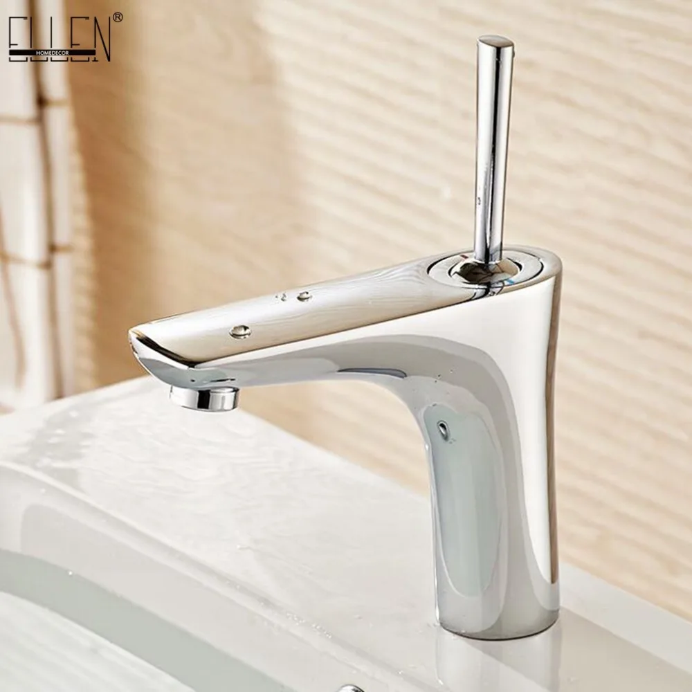 EUB Bathroom Stainless Steel Basin Sink Faucet Single Handle Mixer Spout Tap 