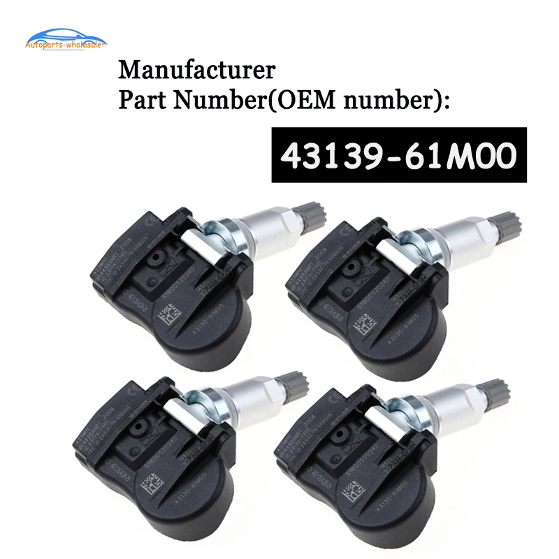4 шт./лот для Suzuki Vitara SX4 S cross Ignis Baleno Swift Jimmy TPMS датчик давления в шинах монитор 43139 61M00
