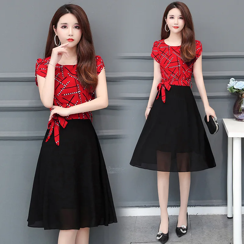 

2019 Summer Wear New Style Korean-style High-End Elegant Feminine of Popular Chiffon Dress
