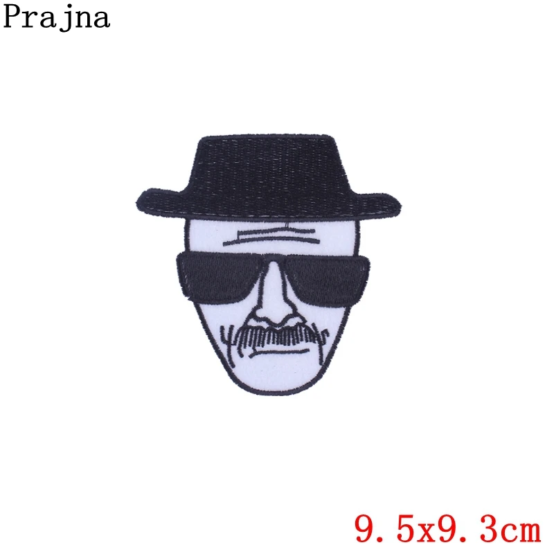 Кофе Prajna, черный и белый патч, вышитые патчи для одежды, железные нашивки на одежду, сделай сам, панковские полосы, значки на куртку, аппликация - Цвет: Кофе