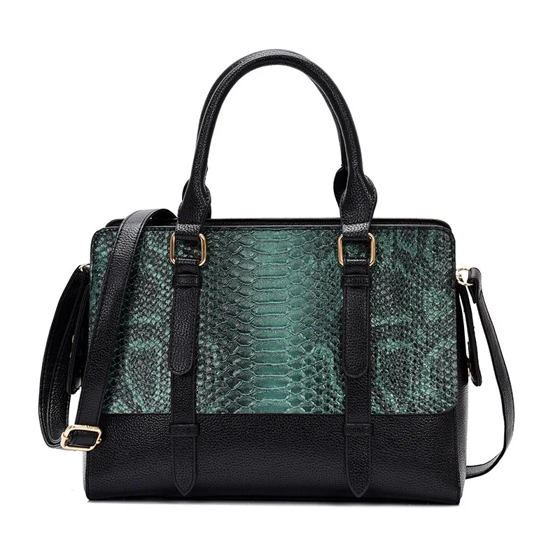 

Women Multi-purpose Handbag Fashion Python Snakeskin Pattern Designer Tote Bags High Quality Leather Top Handle Shoulder Bag