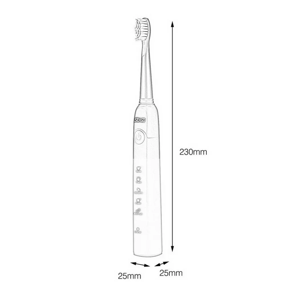 Seago SG-949, электрическая зубная щетка для взрослых с таймером, электрическая зубная щетка с зарядкой от USB, 3 шт., Сменная головка щетки