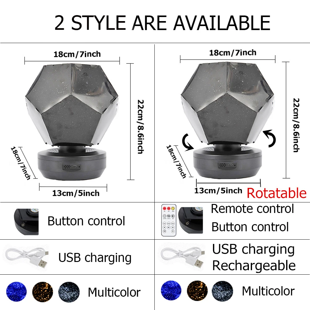 Starry Sky Projector Galaxy Projector Star Lights Room Ceiling Galaxy  Children's Night Light Space Nightlight Child Kids Gift