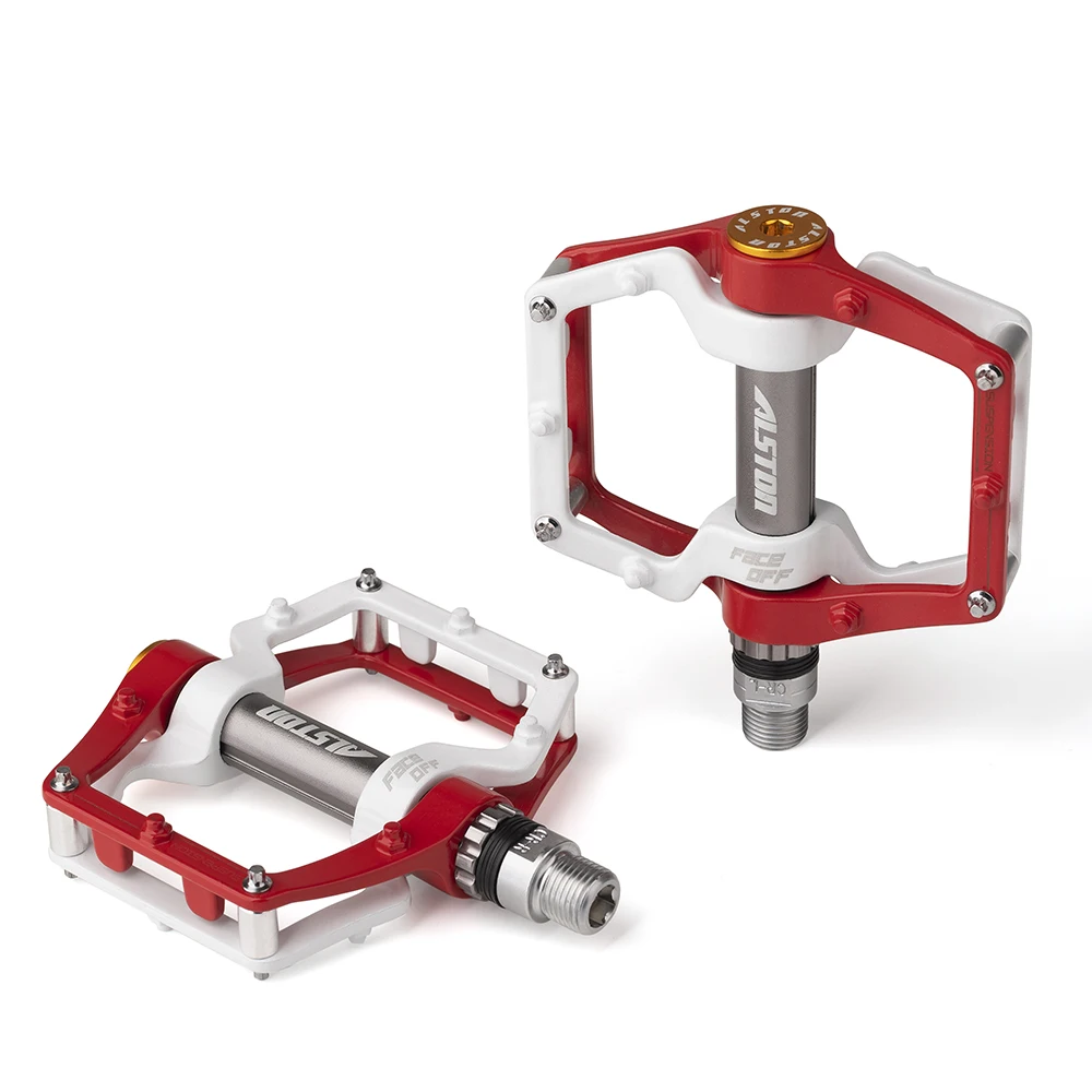 

Alston Road Bicycle MTB Aluminum Strong Pedal Super Powerful CR-MO 9/16" Spindle Three Pcs Ultra Sealed Bearings FACE Off Peda
