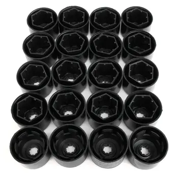 

2019 New 20Pcs ABS Plastic Vehicle Auto Nut Bolt Cover Cap Car Wheel Nut Bolt Cover Cap 17mm Black Engraved For VW Hub