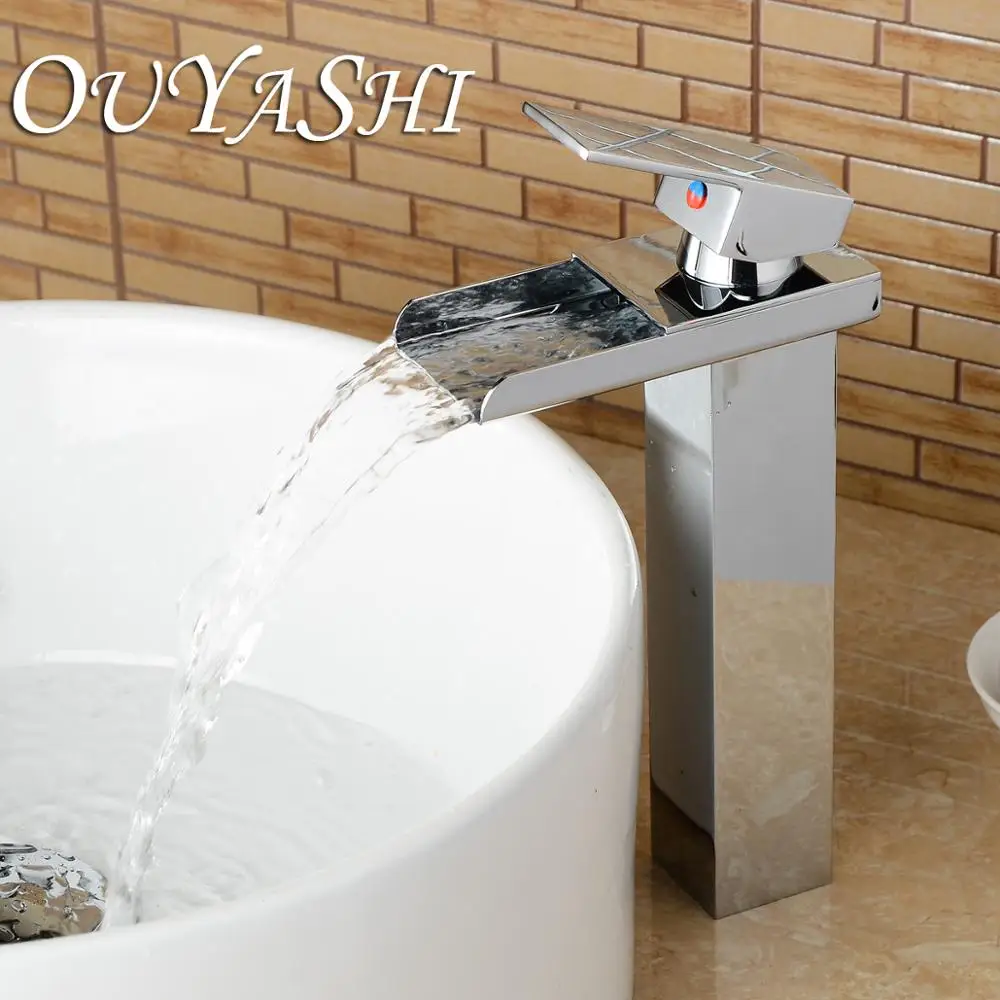 

OUYASHI bathroom basin faucet water tap water fall deck mounted sinlge handle single hole countertop