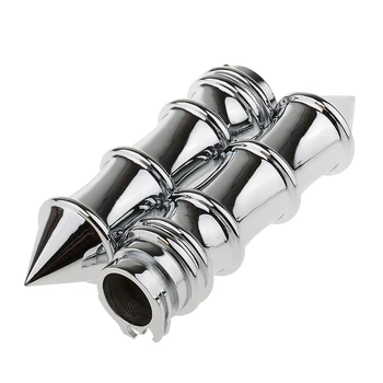 

Motorcycle Rubber Silver Handlebar Hand Grips Fits Choppers Harley