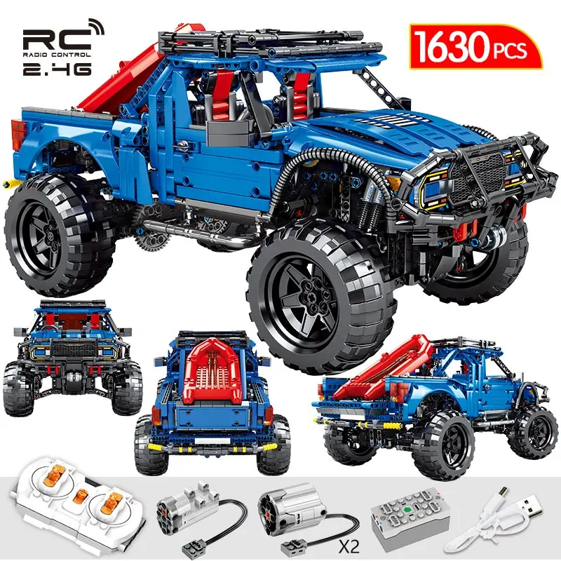 

1630PCS Remote Control the Raptor Pickup Model Bricks Legoing Technic City RC Trucks Off-road Car Building Blocks Toys For Kids