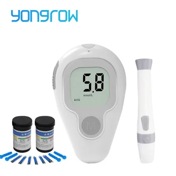 

Yongrow meter 50pcs Test Strips Blood Glucose Meters Needles Lancets Sugar Monitor Collect Blood Glucometer mmol/L health care