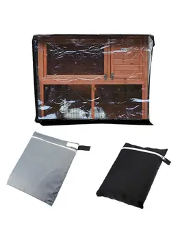 

4FT Double Layer Rabbit Cage Dust Cover Waterproof 210D Oxford Cloth Hutch Cover Home Pet House Protective Cover Furniture Cover