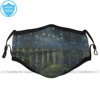 

Van Gogh Starry Night Mouth Face Mask Starry Night Van Gogh Facial Mask Cool Kawai with 2 Filters for Adult