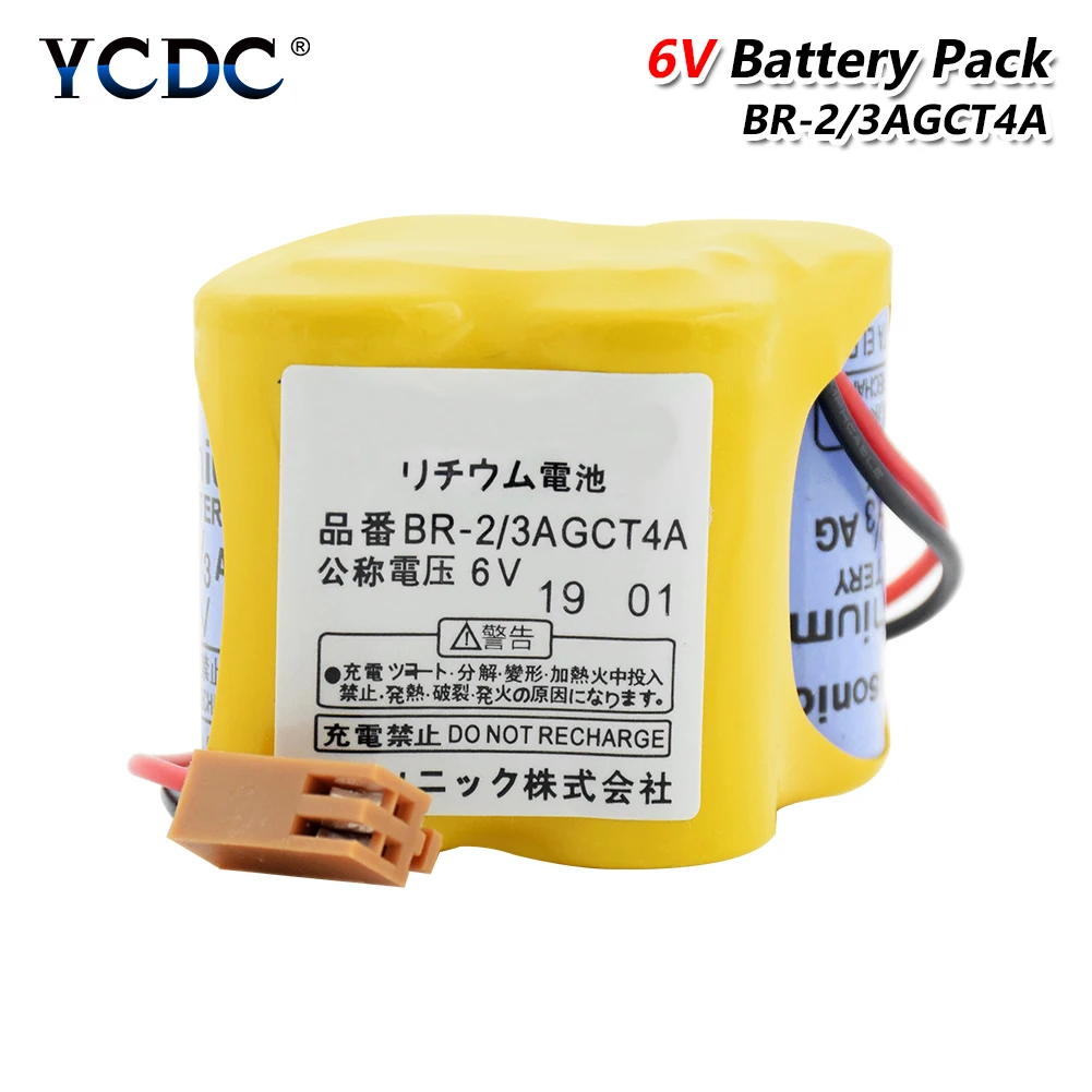 

NEW BR-2/3AGCT4A 6v battery 4400mAh PLC BR-2/3AGCT4A lithium-ion batteries With Plug For FANUC CNC System Alarm A98L-0031-0025