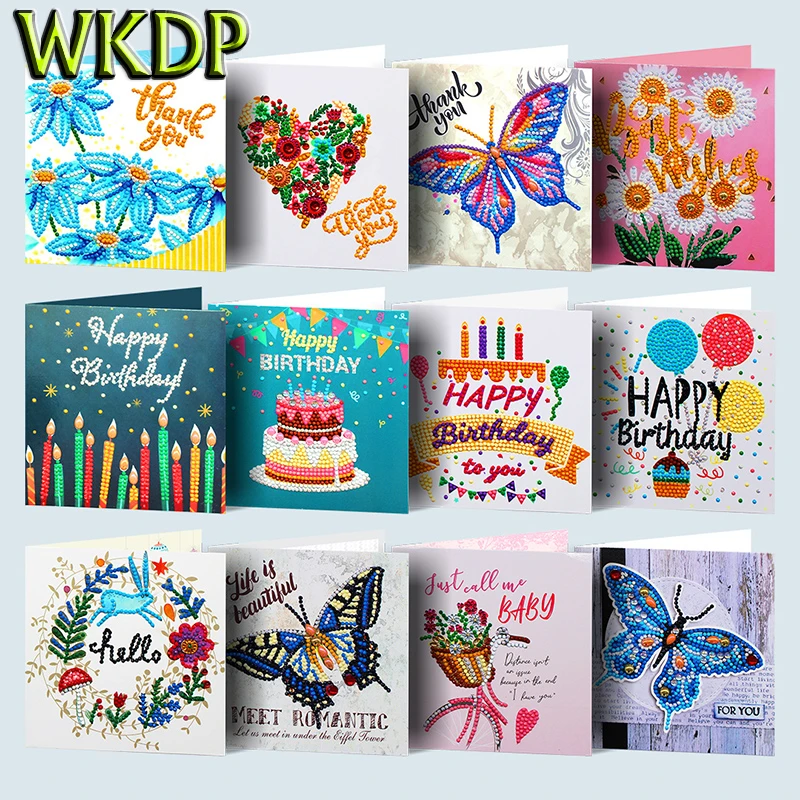 Xmas Card DIY 5D Diamond Painting Kits New Year Greeting Card Embroidery Kits