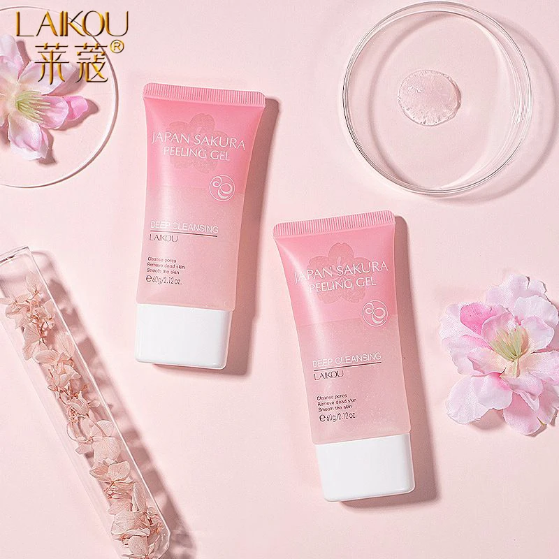 LAIKOU Cherry Blossoms Exfoliating Peeling Gel Facial Scrub Moisturizing Nourishing Repair For Facial Exfoliant