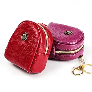 

Sundo Genuine Leather Key Wallet Zipper Men Vintage Coin Purse Card Holder key Pouch Luxury Designer Fashion Keychain Holder Bag