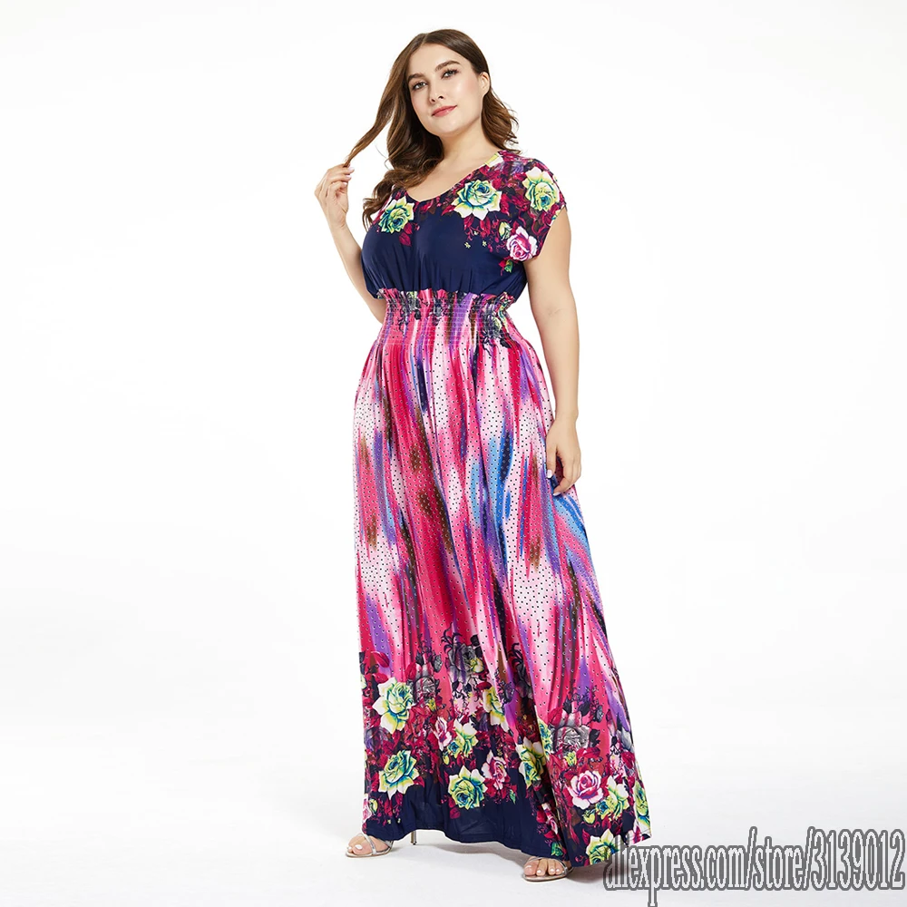 Женское длинное платье макси Sukienka летнее пляжное размера плюс 5XL 6XL 7XL 2020|Платья| |