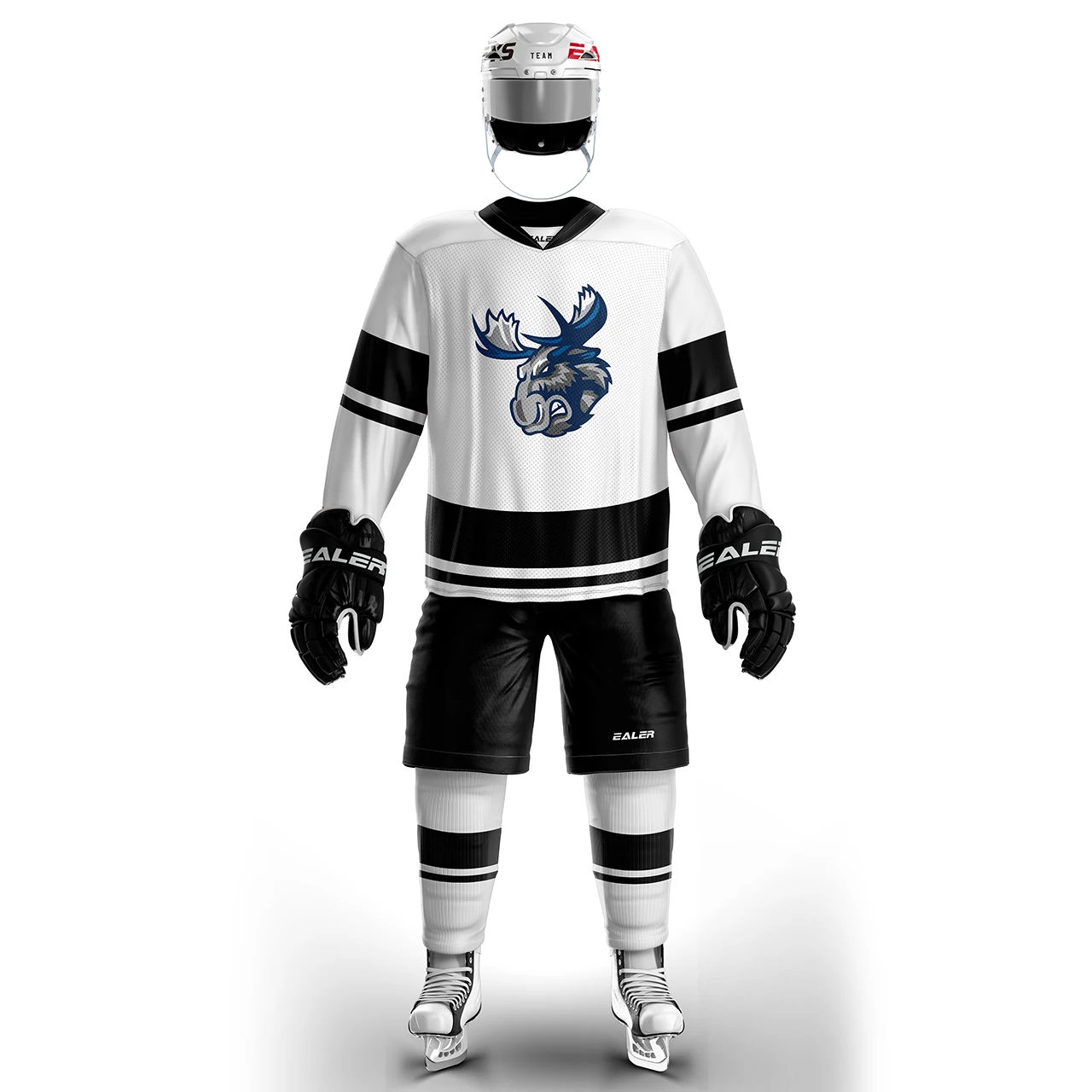 thumbnail image 1 of Camiseta de práctica de hockey sobre hielo personalizada blanca, ligera, fina y transpirable de alta calidad de la serie H400 y camiseta de calle grande (todos los tamaños), 1 of 5