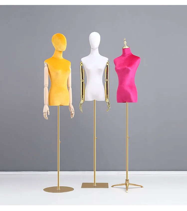 US $211.09 New Style Full Body Mannequin Golden Hand Color Velvet Model Customized