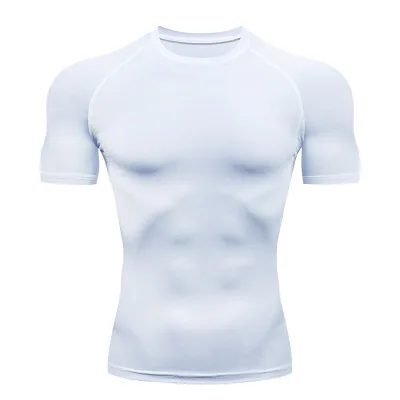 Бренд, Мужская компрессионная футболка с коротким рукавом, одежда для ММА, Спортивная Мужская футболка, топ, 24 часа доставки - Цвет: 1