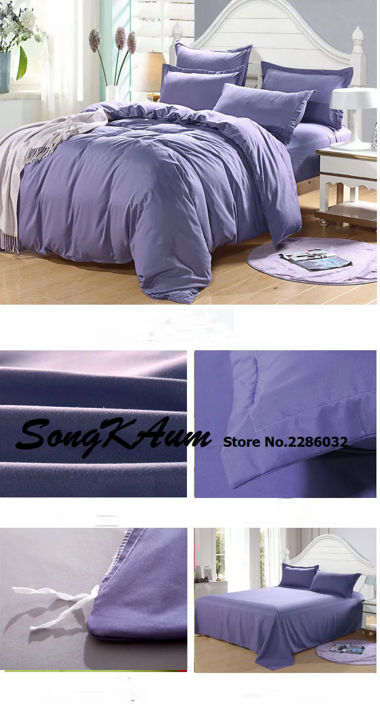 SongKAum Комплект постельного белья из 3 предметов, комплект постельного белья из 4 предметов, одноцветная кровать с имитацией натурального хлопка