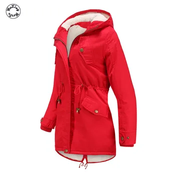

Women's winter jacket autumn jacket hooded drawstring waistband winter coat for womenfleece thickened quilted down jacket