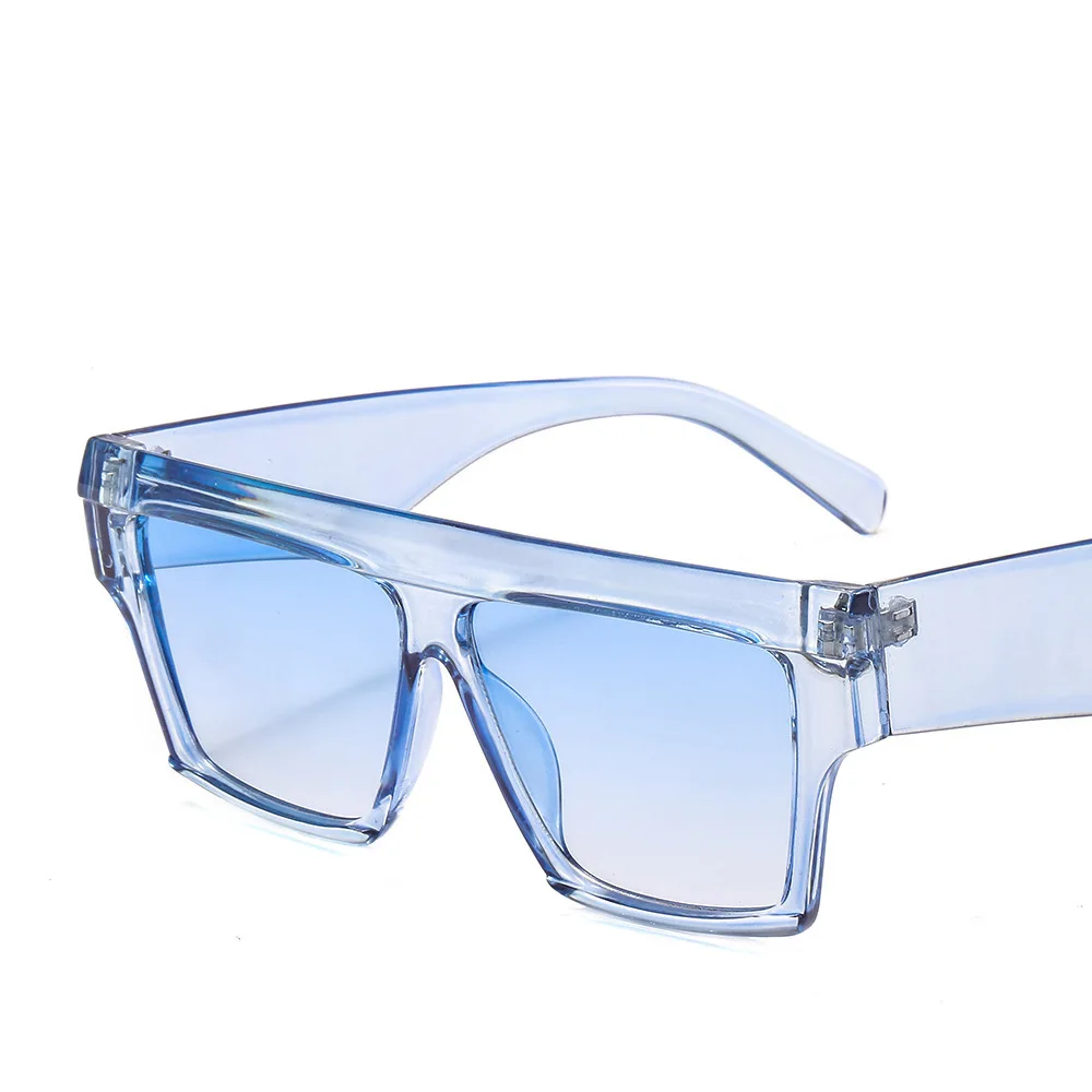 clear blue Модные зеркальные пластиковые женские солнцезащитные очки для путешествий UV400 фирменный дизайн роскошные квадратные большие сексуальные женские солнцезащитные очки - Цвет линз: clear blue