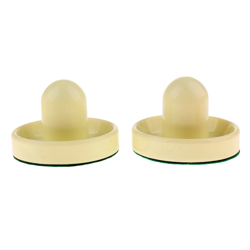2 Packs 95mm Air Hockey Replacement Felt Pushers Handles Paddles Beige