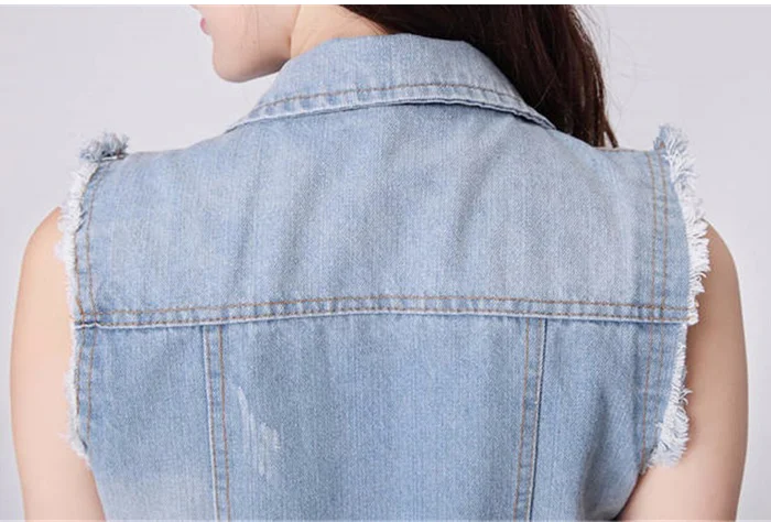 Весенний джинсовый жилет, женское повседневное Пальто Colete, винтажный кардиган, джинсовый жилет без рукавов с отложным воротником, Брендовая женская одежда