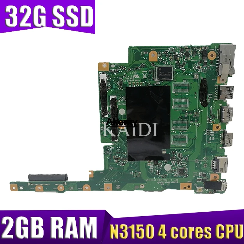 E402SA материнская плата для ноутбука ASUS подходит для 1" ноутбуков E402SA E402S Mianboard W/(N3150 4 ядра cpu+ 2GB ram+ 32G SSD) тест ОК