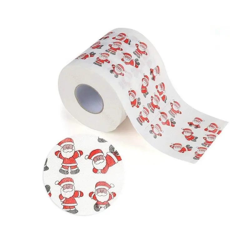 Рулон туалетной бумаги с рождественским узором|Туалетная бумага| |
