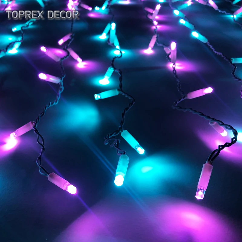 Toprex 1,5x1,5 м Рождественская светодиодная занавес голубое и розовое светодиодное Праздничная гирлянда Вечерние огни праздничный Декор