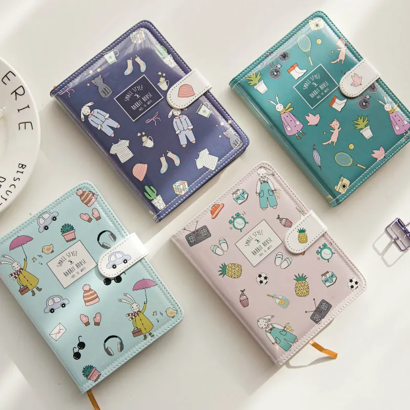 

Fetish Pu Magnetic Snap Diary 32K Cute Hipster Weekly Schedule Grid Dot Matrix Color Page Hand Account Notebook