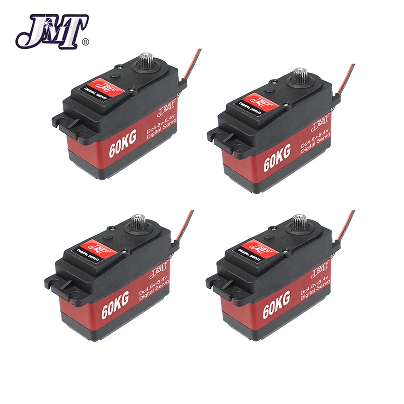 

JMT 4PCS Waterproof 60KG Digital Metal Gear Servo 6v-8.4v 60kg High Torque 180 270 360 Degree Servo for 1/5 RC Car Parts
