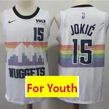 Молодежный бейсбольный мяч Денвер Аллен Айверсон#15 Nikola Jokic#27 Jamal Murray Детские майки