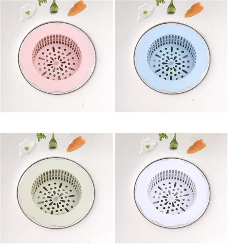 

30pcs/lot Sink Sewer Filter Net Silicone Floor Drain Plug Water Hair Stopper Strainer Cover Kitchen Bathroom Tub