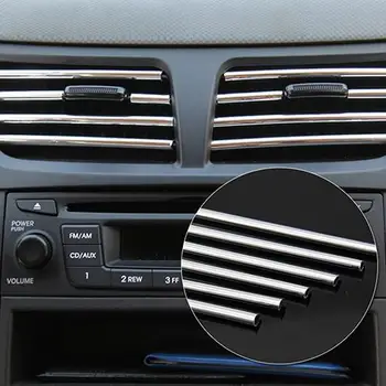 

4m U Style Chromes Air Conditioner Outlet Vent Trim Grille Strip Car Decoration