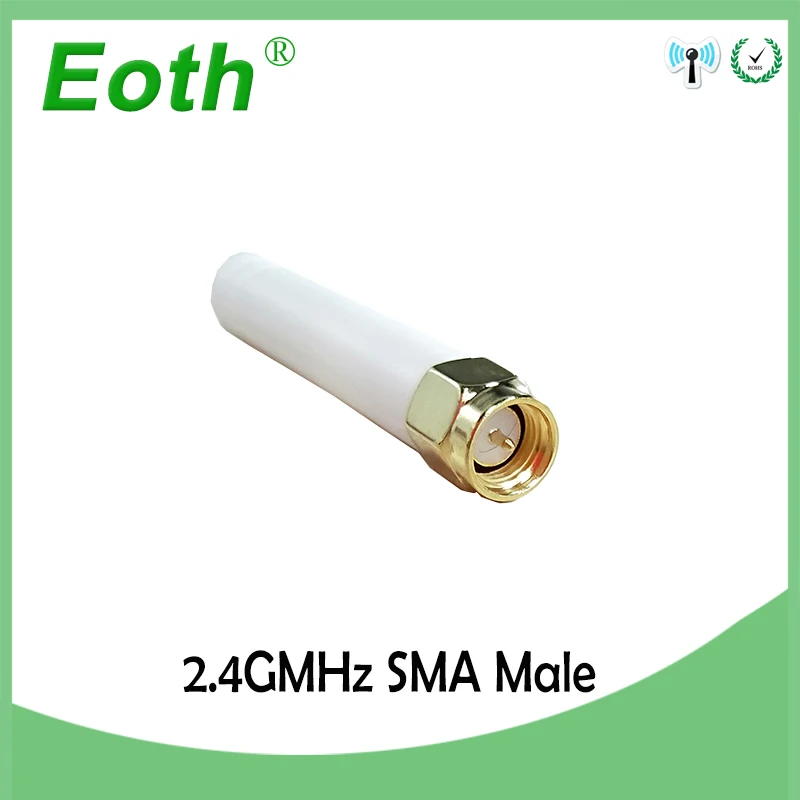 

2pcs 2.4GHz antenna wifi SMA Male Connector 2~3dbi 2.4 ghz antena wi fi Small Size 2.4G antenne white wi-fi antenas router