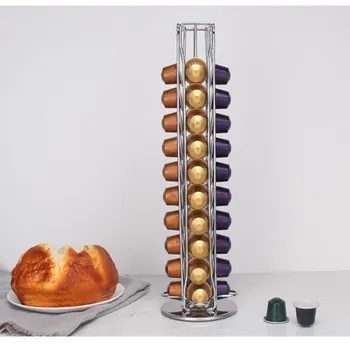 

Coffee Capsule Stand Coffee accessories 40 Cups Coffee Pods Holder Rotating Rack Capsules Storage Shelve Organization Holder