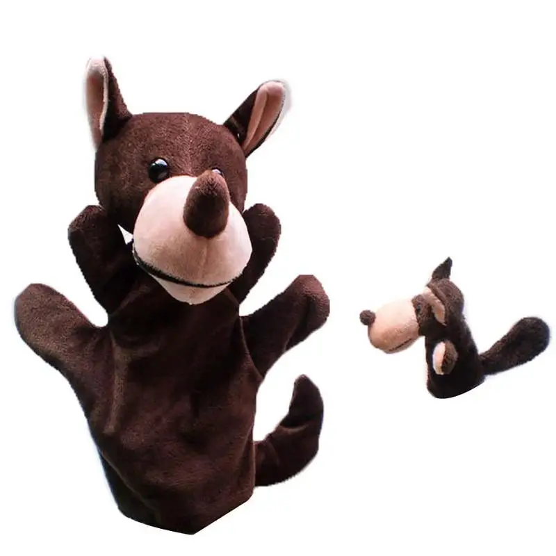 Fingerpupen Marionnette Bebe носок ручная перчатка кукла ребенок зоопарк ферма животное ручная перчатка кукольный Пальчиковый мешок плюшевая игрушка - Цвет: WOLF