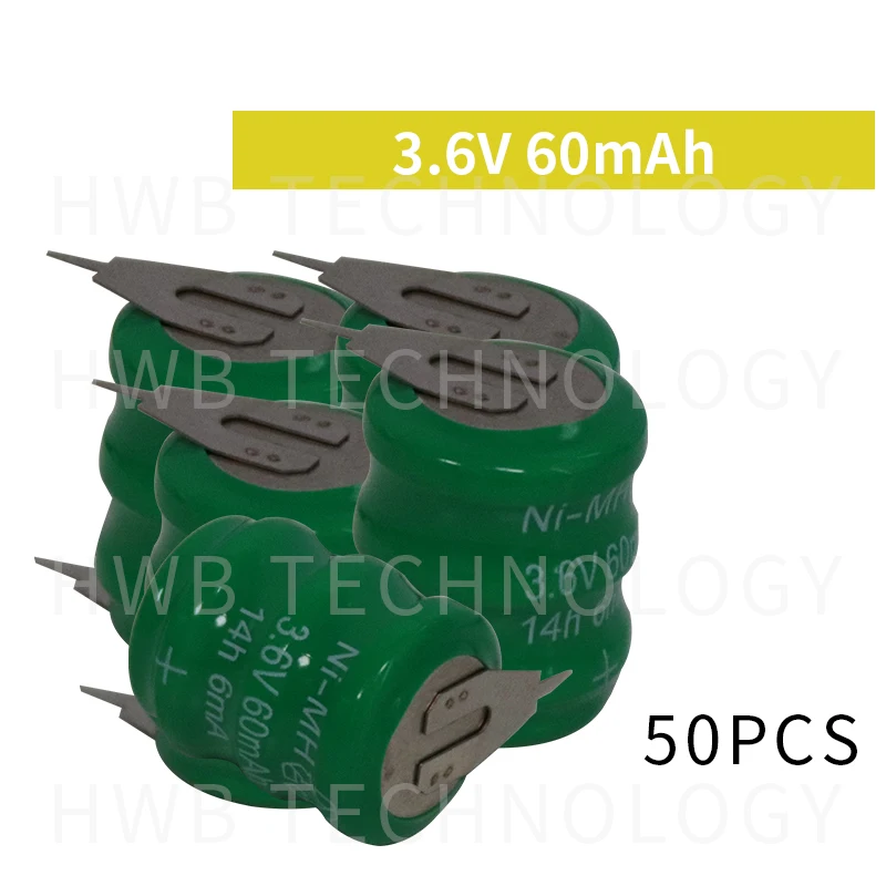 50 шт./лот 3,6 в 60 мАч Ni-CD никель-кадмиевая батарея резервного копирования данных память батареи ячейки PLC промышленные аккумуляторы