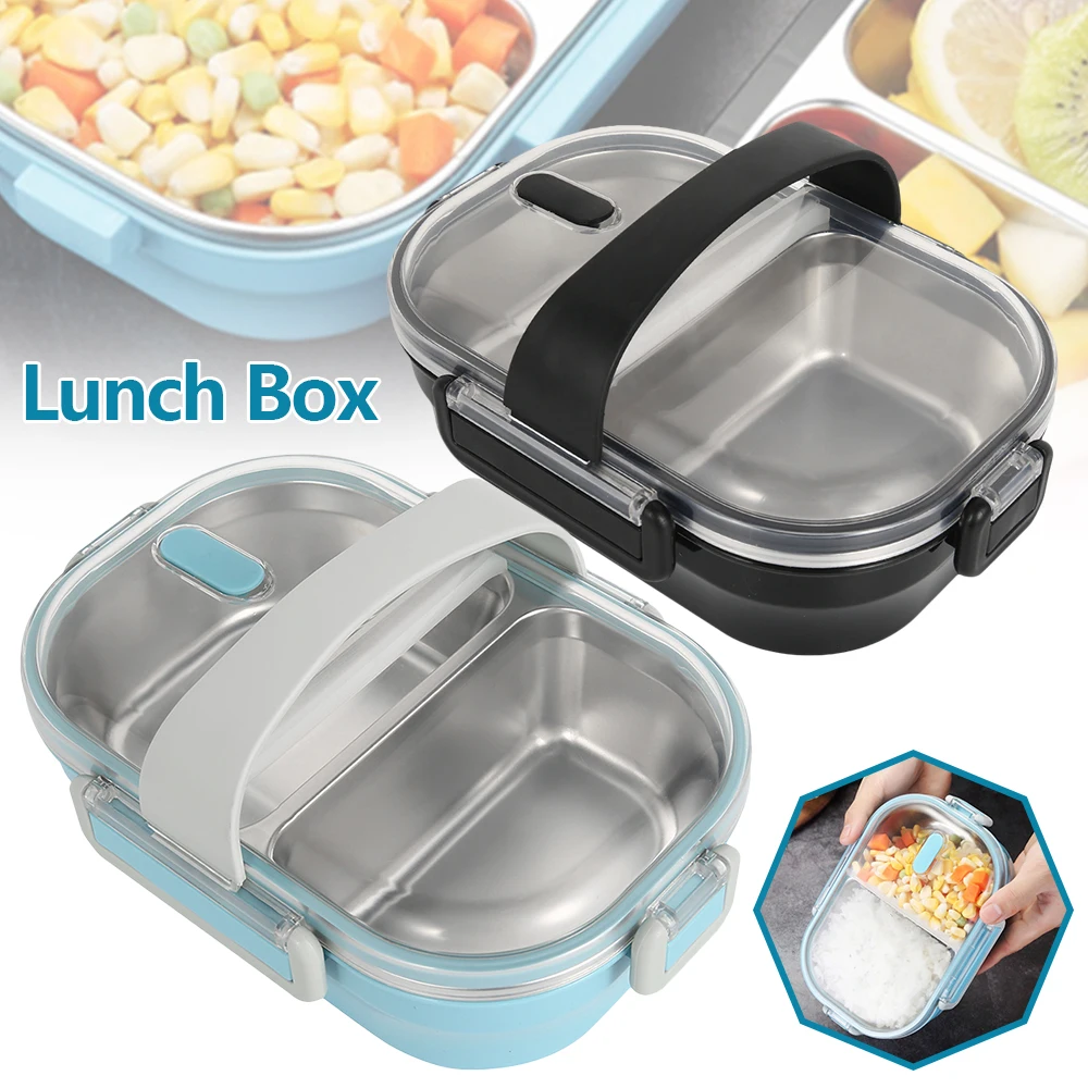

Stainless Steel 304 Lunch Box Leak-proof Lunch Bento Boxes Portable Dinnerware Set Microwave Adult Children Food Container