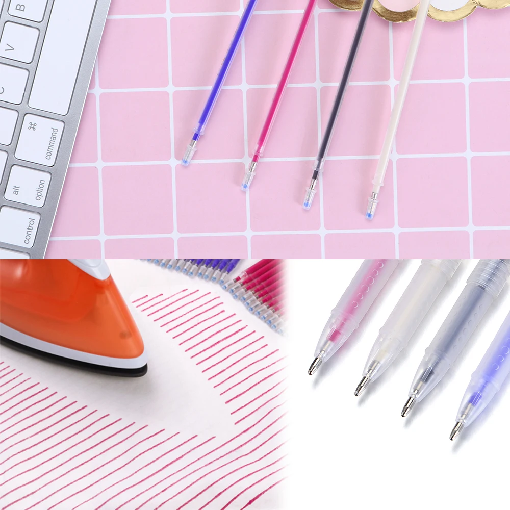 1Set Plastic Heat Wrap Fade Out Fabric Markers Pencil High Temperature Disappearing Marker Pens Sewing Accessories Tools