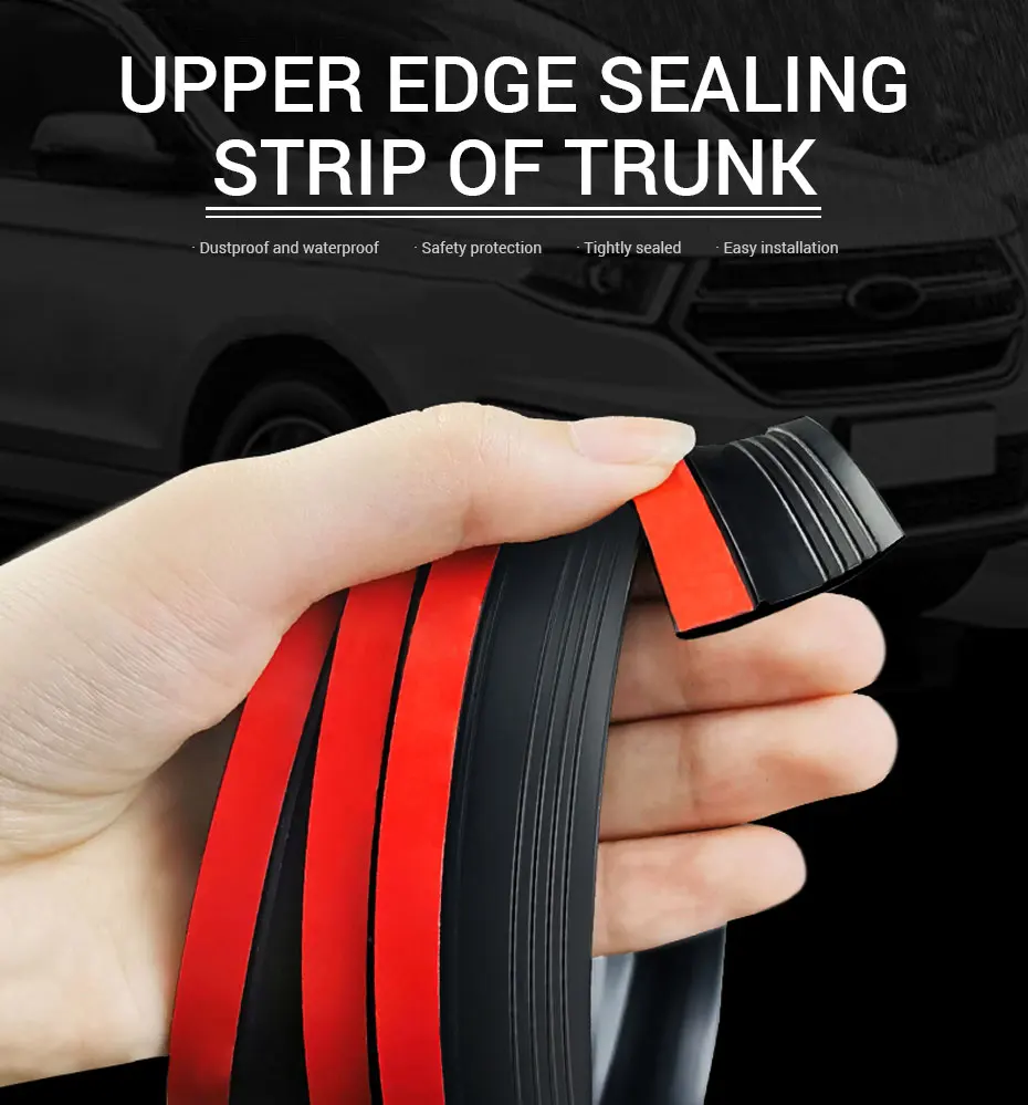 Rubber Car Seal Strip for Hatchback SUV Sedan Rear Trunk Roof Sealant Universal Anti Leaf Upper Edge Sealing Trim Accessories cleaning leather seats