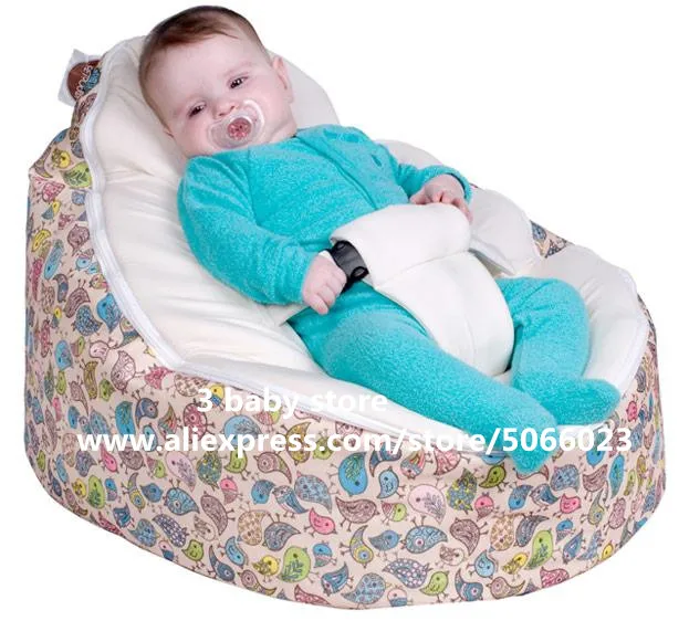 Chirpy birds/Детское Кресло-мешок для маленьких детей, детская кроватка, новая портативная Beanbag кровать, детские стулья - Цвет: white bird