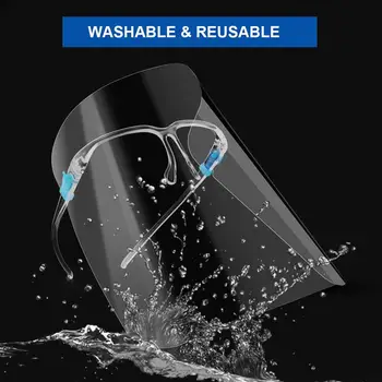 

1PC Kitchen Anti-Oil Mask Transparent Lens Household Kitchen Face Protective Mask For Home Restaurant Use (Transparent Blue)