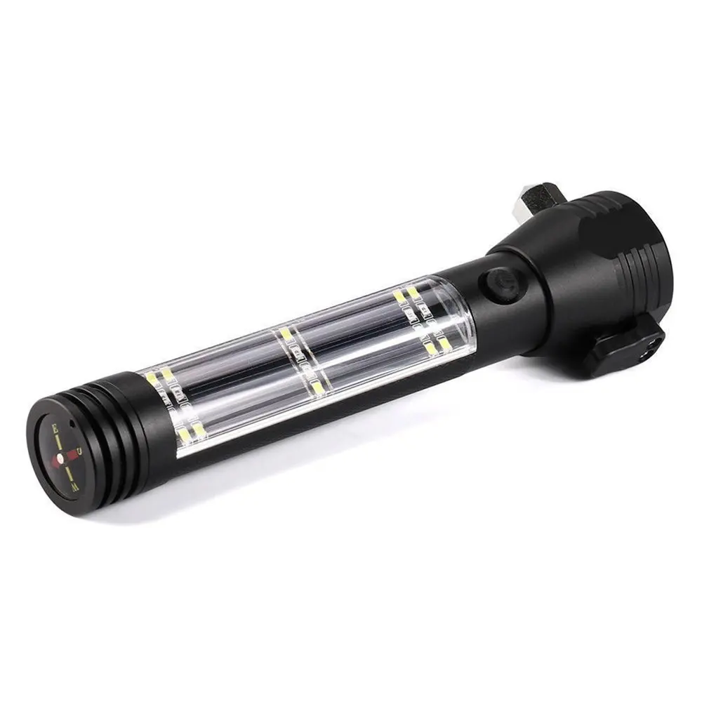 

Solar Powered LED Flashlight Safety Hammer Torch Light With Power Bank Magnet Survival Tool Emergency Light