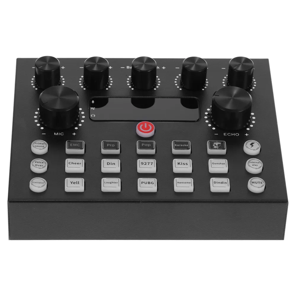 V8S 오디오 믹서 USB 외부 사운드 카드 휴대 전화 라이브 보이스 체인저 사운드 카드(여러 사운드 효과 포함) 라이브 사운드 카드